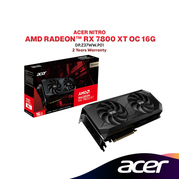 ACER Nitro AMD Radeon™ RX 7800 XT OC 16G GDDR6 Graphics Card | DP.Z37WW.P01