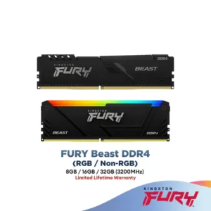 Kingston Desktop (PC) DDR4 Fury Beast 2666Mhz / 3200Mhz RAM 32GB *RGB